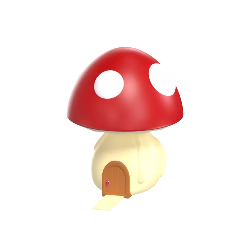 Mushroom House 3D Graphic