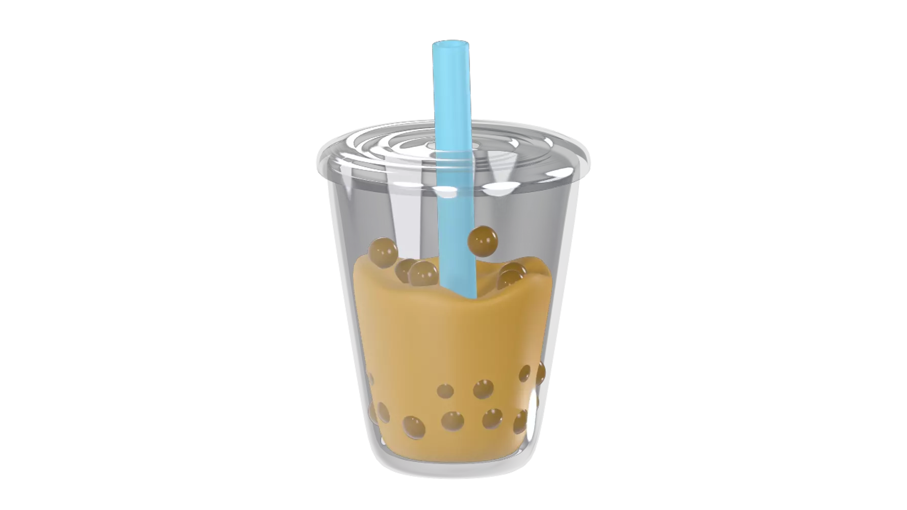 Orange Bubble Tea 3D Graphic