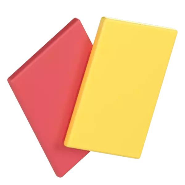 Red & Yellow Card 3D Graphic