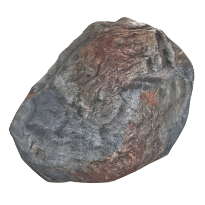 Realistic 3D Rock With Copper Color Details 3D Graphic