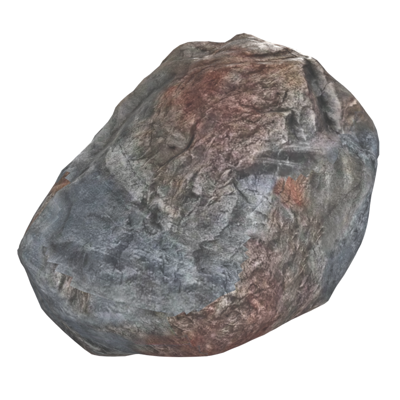 Realistic 3D Rock With Copper Color Details 3D Graphic