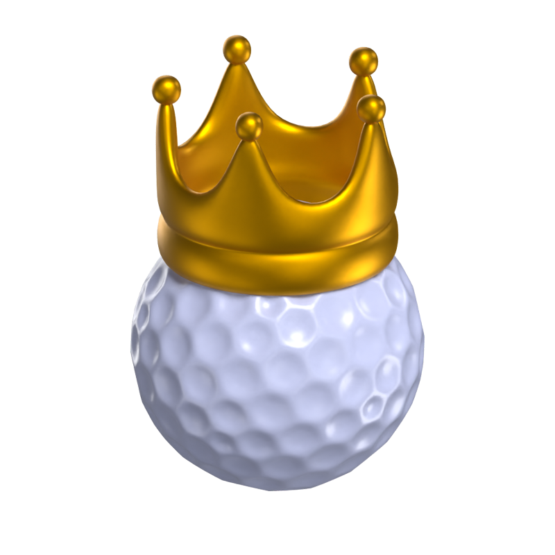 Golf Ball King With A Crown 3D Model 3D Graphic