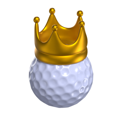 Golf Ball King With A Crown 3D Model 3D Graphic