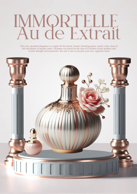 Luxurious Fancy Elegant Gold Pink Rose Podium Avant Garde Fragrance Perfume Product Display 3D Template