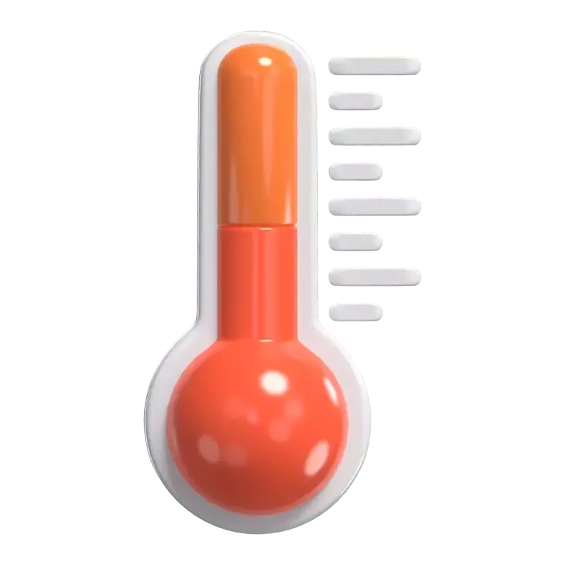 3D-Thermometer-Modell Wärmemessung 3D Graphic