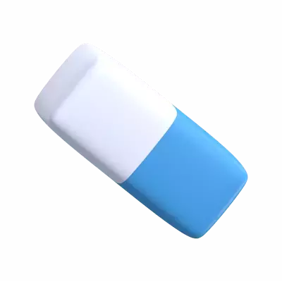 3D Eraser Model With Two Parts 3D Graphic