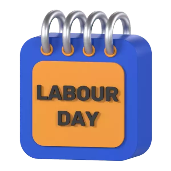 Labour Day Calendar 3D Graphic