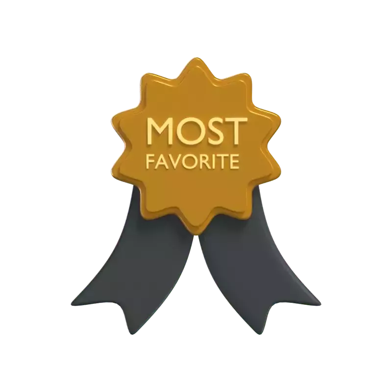 Most Favorite Award Badge 3D Icon Model