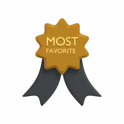 Most Favorite Award Badge 3D Icon Model 3D Graphic