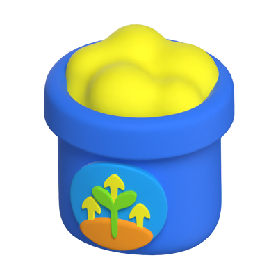 Fertilizer 3D Icon Model With Label 3D Graphic