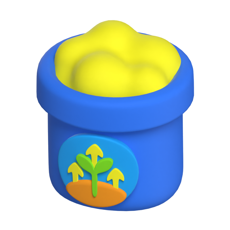 Fertilizer 3D Icon Model With Label 3D Graphic