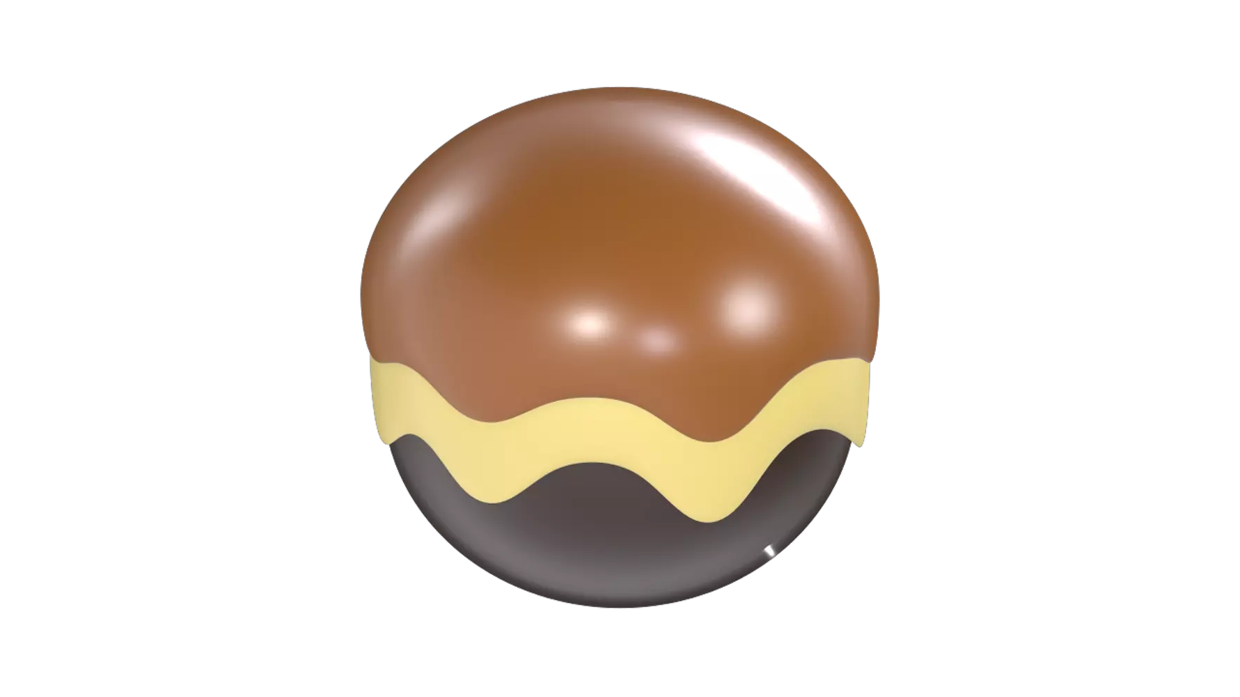 Chocolate Ball Caramel & Vanilla Cream 3D Graphic