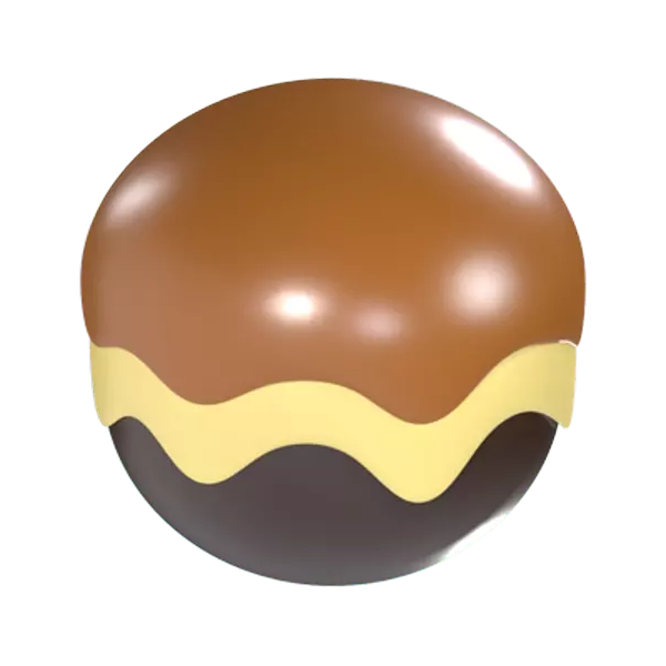 Chocolate Ball Caramel & Vanilla Cream 3D Graphic