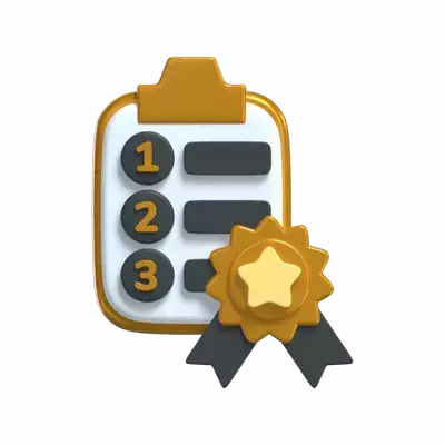 Winner List With A Badge 3D Icon Model 3D Graphic