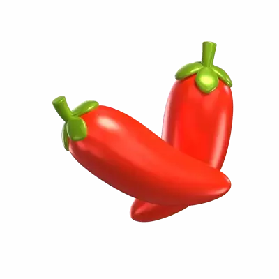 Two Chili Pieces 3D Model 3D Graphic