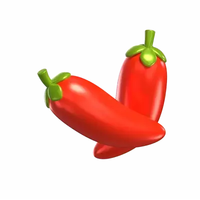 Zwei Chili-Stücke 3D Modell