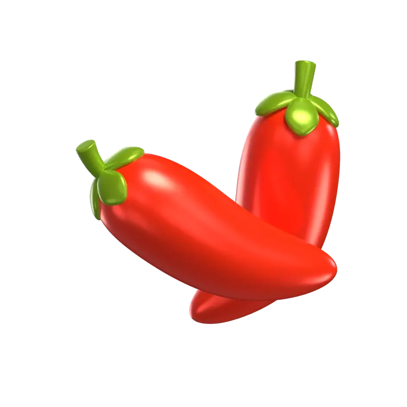 Two Chili Pieces 3D Model 3D Graphic