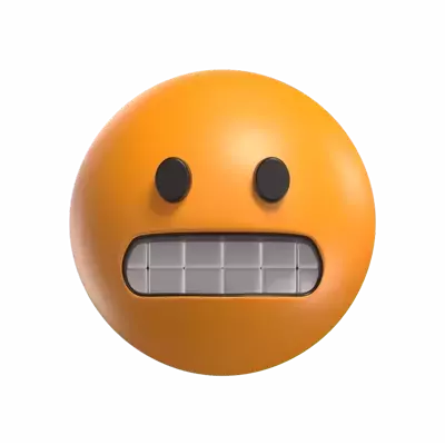 3D Grimacing Face Expression 3D Graphic