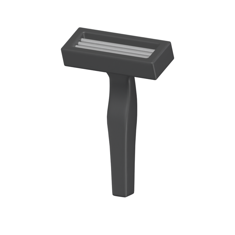 Razor 3D Icon Model For Shaving Mustache