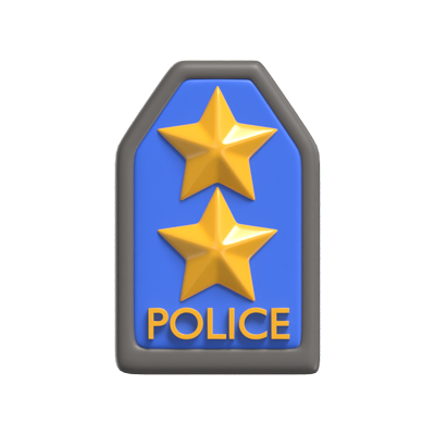Two Star Police 3D Icon Model 3D Graphic