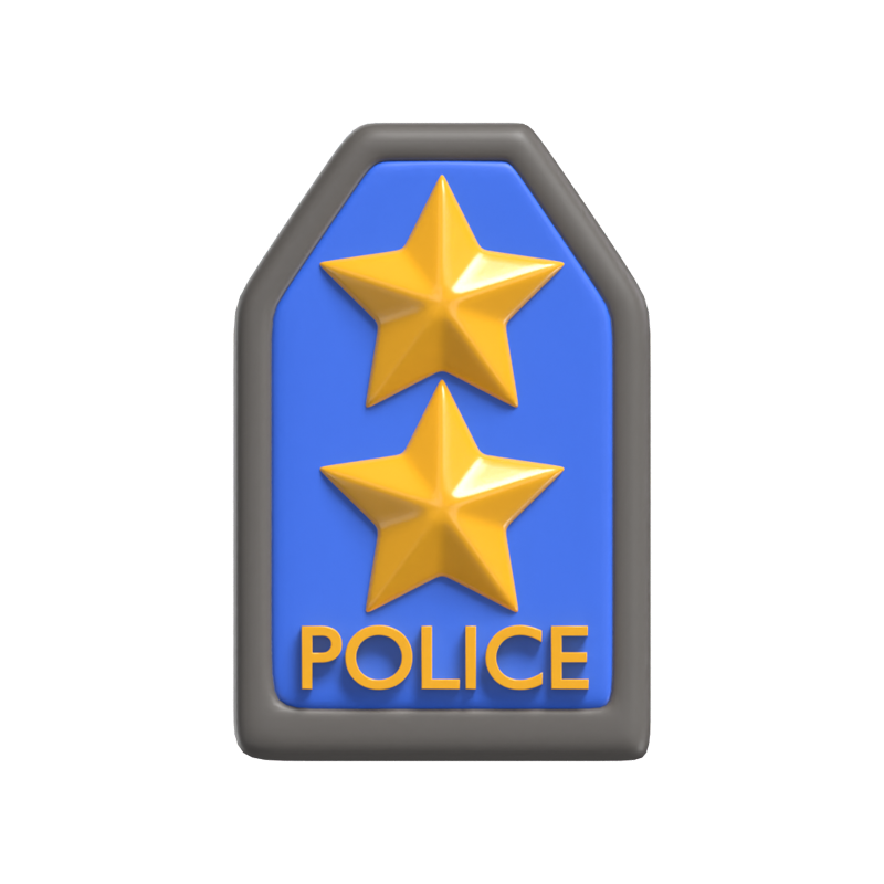 Two Star Police 3D Icon Model