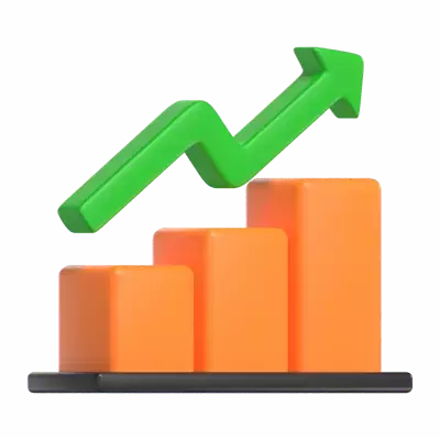 Chart Grow 3D Graphic