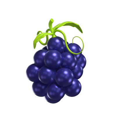 Grapes 3D Fruit Icon Model 3D Graphic