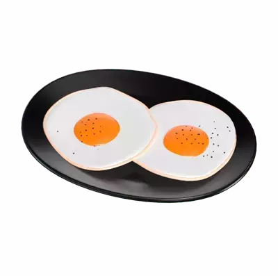 3D Two Fried Eggs On A Plate 3D Graphic