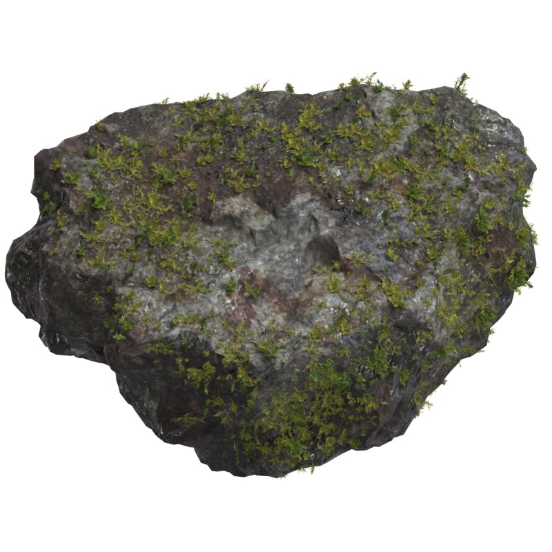 Big Mossy Rock 3D Model For The Wilderness 3D Graphic