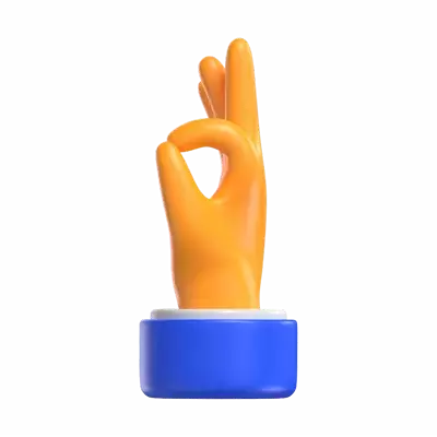Okay Hand Sign 3D Graphic