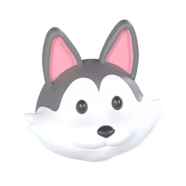 Husky-Hund 3D Graphic