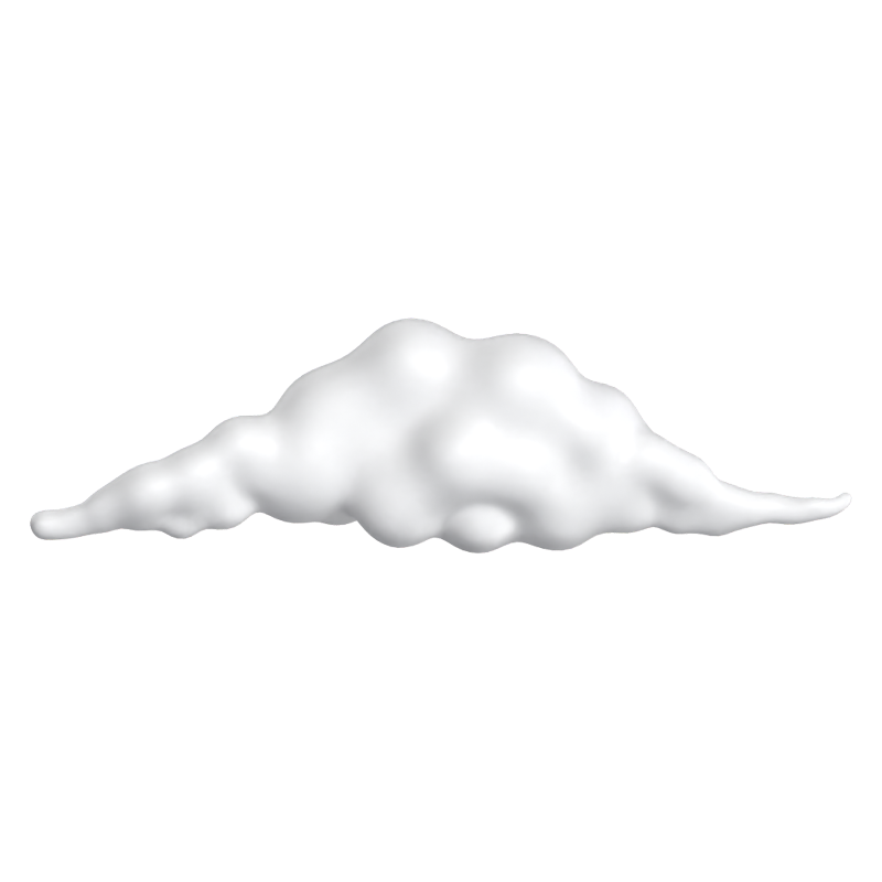 3D Slim Cloud With Pinched Tips Model For Sky Atmosphere 3D Graphic