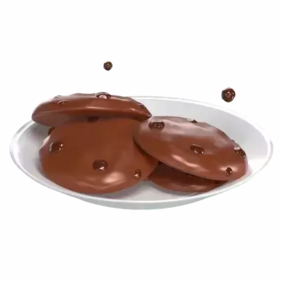 Choco Chips On Plate 3D Graphic