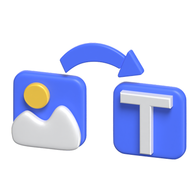 Image To Text Converter 3D Icon Model 3D Graphic