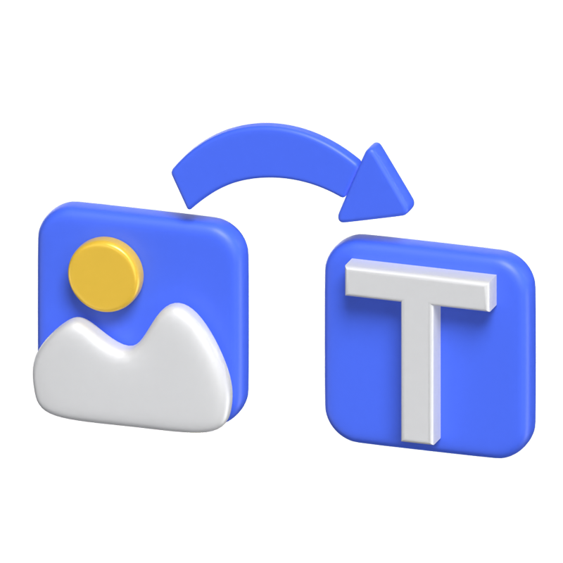 Image To Text Converter 3D Icon Model 3D Graphic