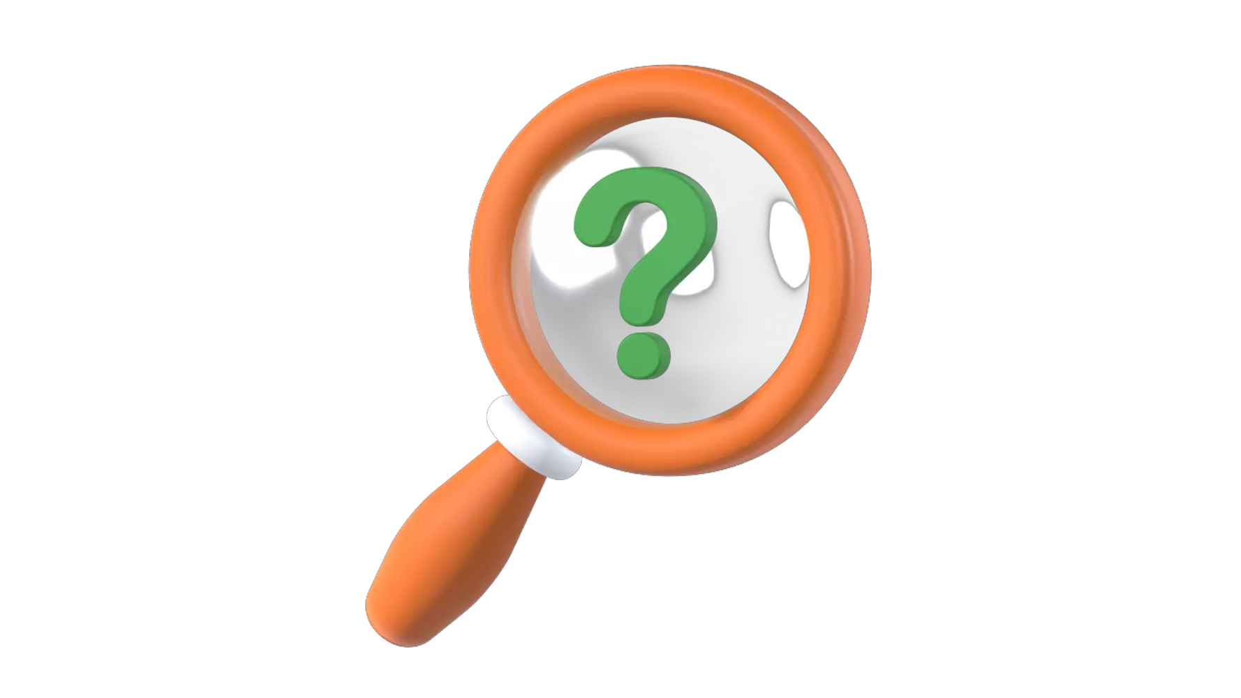 Magnifying Glass Question 3D Graphic