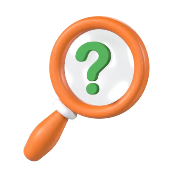 Magnifying Glass Question 3D Graphic