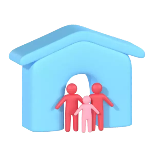 Family And Home 3D Graphic