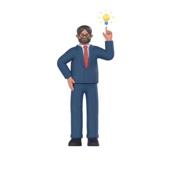 Business Man With Good Idea 3D Graphic
