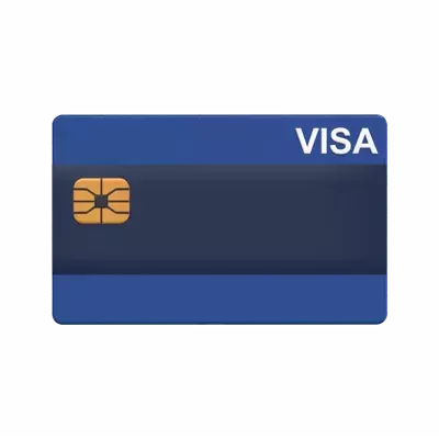 3D Visa Card Model Secure Payment 3D Graphic