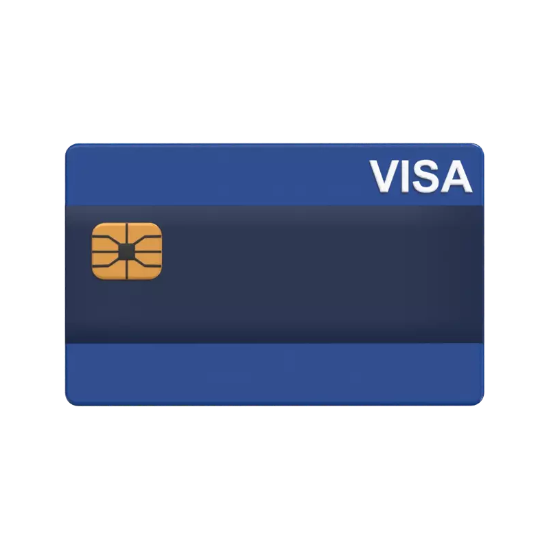 Modelo de cartão Visa 3D para pagamento seguro 3D Graphic