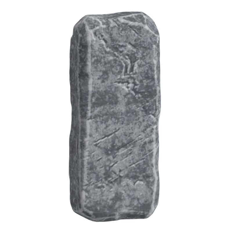 3D Long Rectangular Shaped Slab Stone Rock Model 3D Graphic