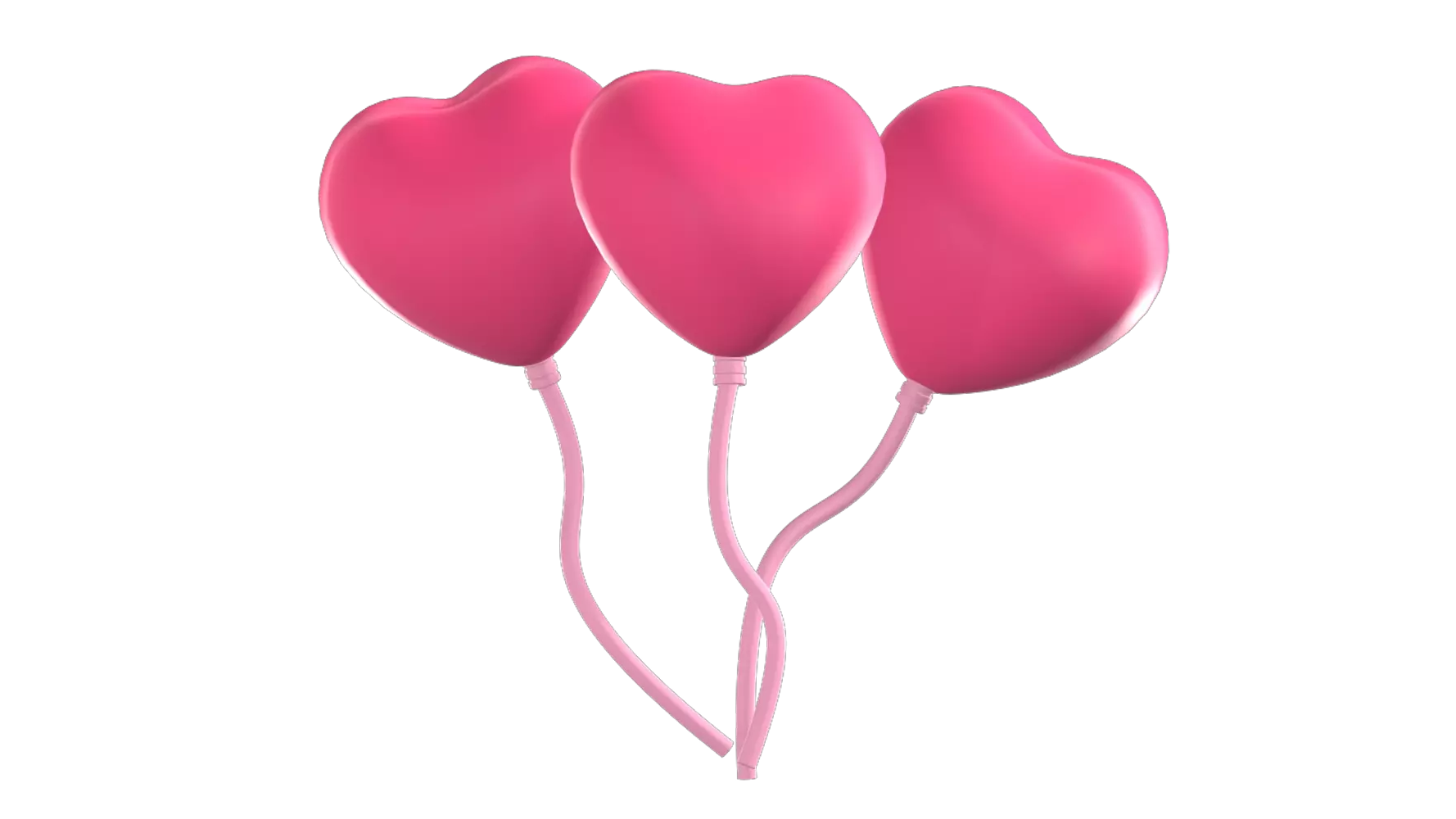 Heart Shaped Balloons 3D Graphic