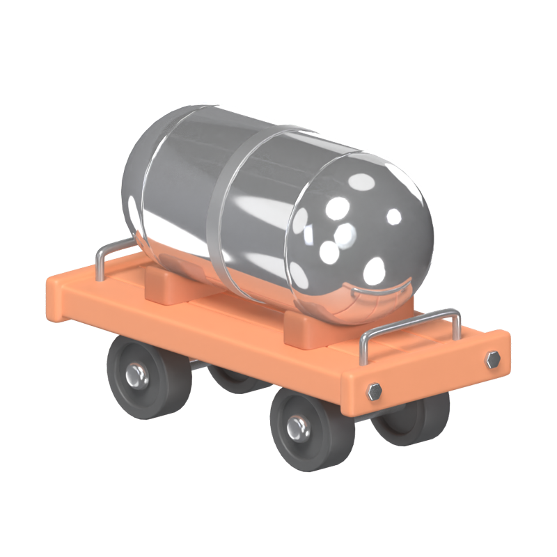 Oil Carriage With Four Wheels 3D Icon