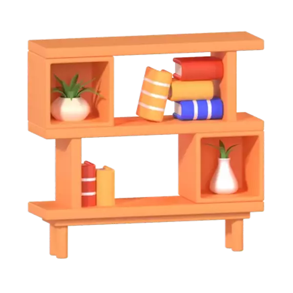 Bookshelf 3D Graphic