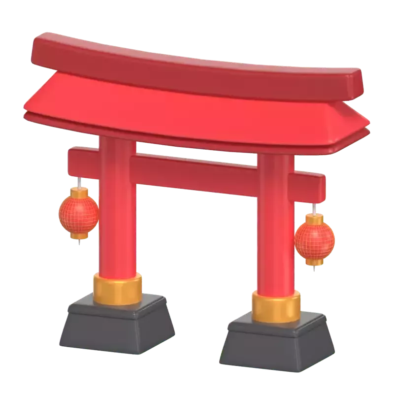 Chinese Gate 3D Graphic