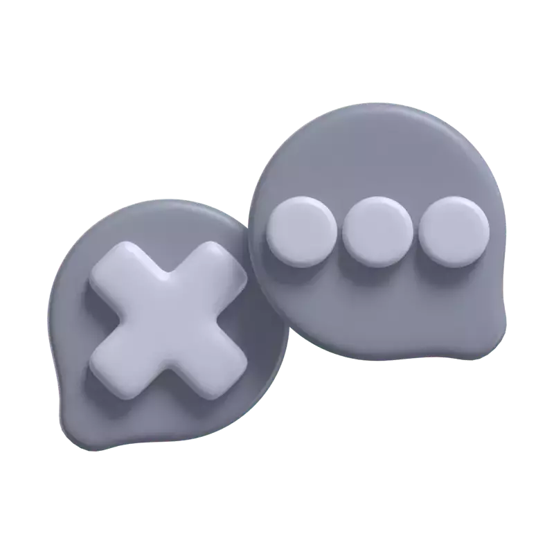 No Chat 3D Icon Model For UI 3D Graphic