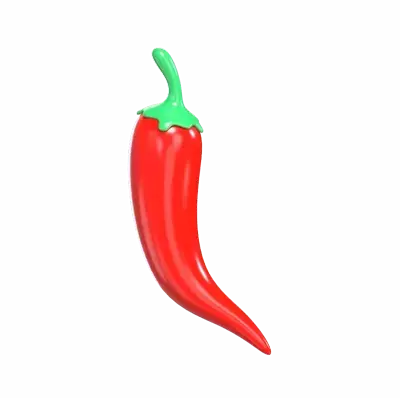 El chile picante 3D, ingrediente alimentario 3D Graphic