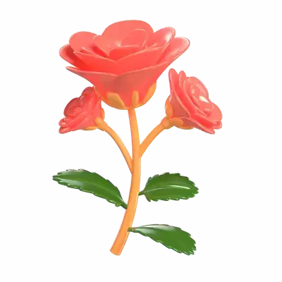 3D Begonia Flower Model Three Blossoms 3D Graphic