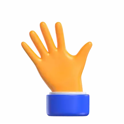 Waving Hand Sign 3D Graphic